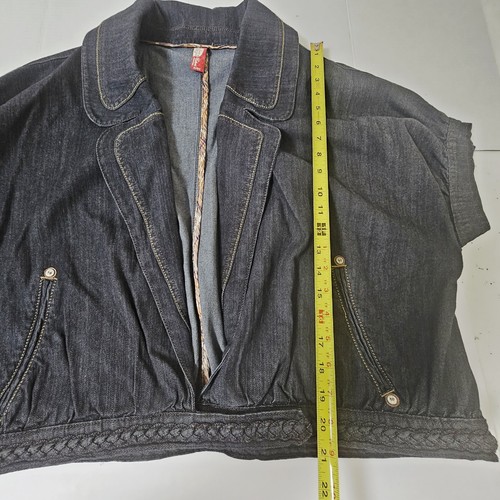Veste en jean bleu foncé Apple Bottoms Jeans femme taille 2X chemise courte Y2K 90 - Photo 14/15