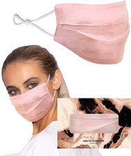 Beverly Hills Silk Face Mask. Pink Fashionable Designer Face Mask for Women. Was