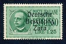 Zara - 1943 - Espressi - 1,25 lire (Sassone 1) - soprastampa spostata a destra -