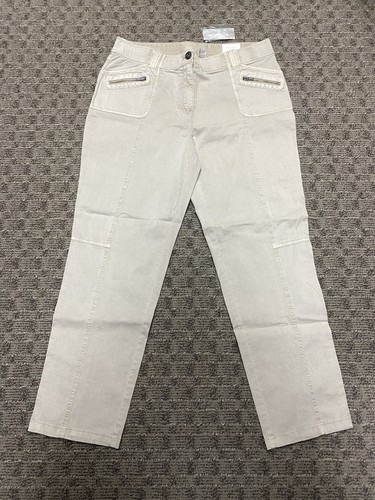 Chico’s lässige schmale Cargo-Knöchelhose Baumwolle 28 Zoll neu khaki Größe 1,5 S neu mit Etikett
