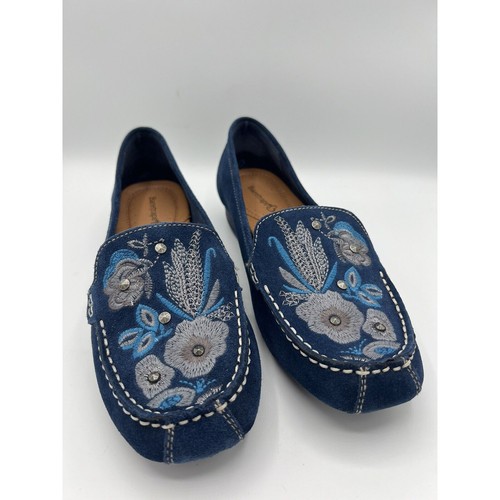 Baretraps Wildleder Halbschuhe Damen 9 breit bestickt Otella blau Slipper Bohomian - Bild 2 von 17