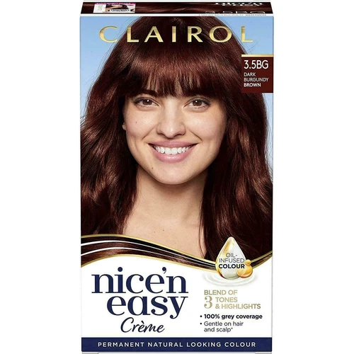 2x Nice n Easy Permanent Hair Dye Natural Dark Burgundy Brown 3.5bg Natural Look - Picture 2 of 6