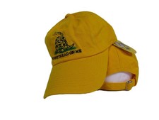 Embroidered WASHED Style Gadsden Dont Tread on Me Tea Party Yellow Hat Cap