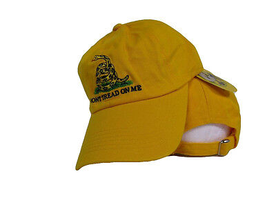 RUF Embroidered Washed Beige Khaki Gadsden Tea Party Don/'t Tread On Me Hat Cap
