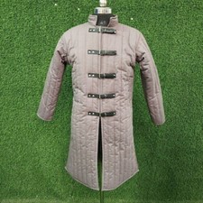 Thick Padded Gambeson Coat Medieval Full Sleeve Long Length Aketon Jacket Armor