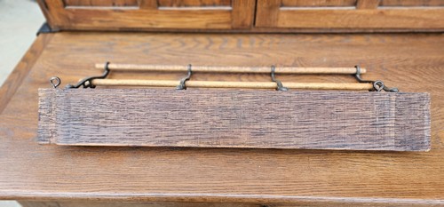 Art Deco Hat coat rack wall hanging brass oak steam punk vintage antique hooks - Picture 11 of 16