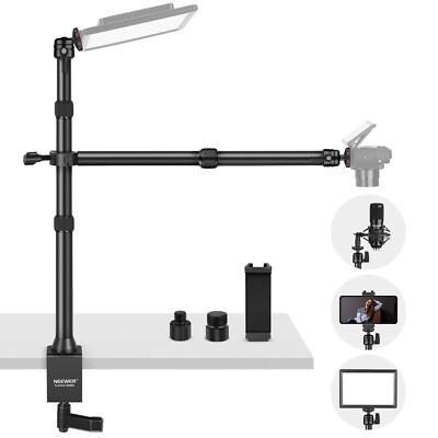 NEEWER Tabletop Overhead Camera Mount Stand&2 Section Telescopic Extension Arm