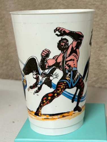 CHAMPIONS Marvel Super Heroes 7-11 CUP 1977 Black Widow Ghost Rider Hercules - Picture 2 of 3