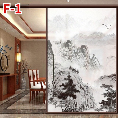 Window Film Static Cling Stained Frosted Glass Sticker Chinese Painting Decals - Picture 23 of 24