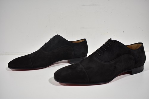 Christian Louboutin Greggo Flat Black Suede Lace Up Oxford Dress Loafer 40 7 - Picture 9 of 12