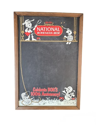 Vintage National Bohemian Beer 100th Anniversary Chalkboard Sign 