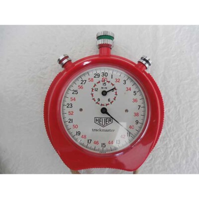 Used HEUER Stopwatch High Beat trackmaster Manual Red Rare