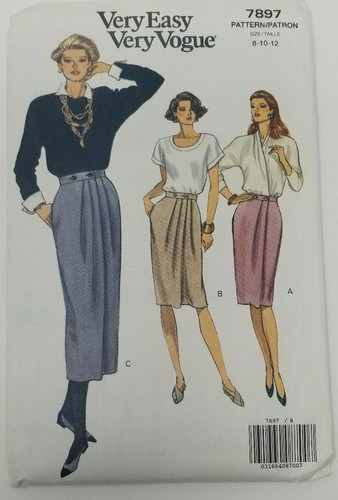 Gonna Vogue 7897 Misses Petite taglia 8-10-12 vintage modello facile da cucire - Foto 1 di 3