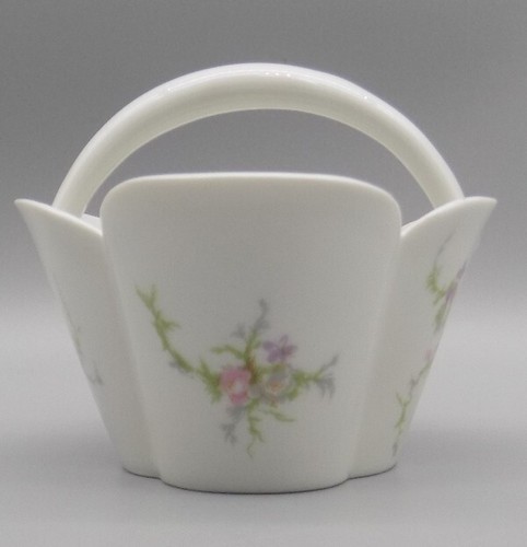 Cesta pequeña porcelana rosas pintadas a mano Haviland Rosalinde Limoges Francia - Imagen 8 de 9