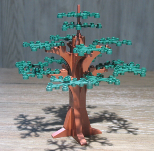 LEGO 6" Medieval Forest Tree Reddish Brown Trunk Earth Green Leaves 4 MOC Builds - Picture 2 of 3