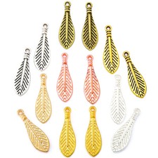 23 7mm Handmade Crafts Little feather Alloy Charm Pendant For DIY 100PCS
