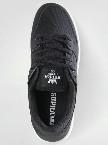 Scarpe da skate SUPRA Kids Vaider LC nere/bianche sneakers basse in pelle da ragazzo 3,5-6 - Foto 4 di 4