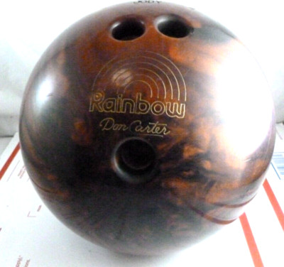 Vintage Ebonite Don Carter Rainbow 10lbs Bowling Ball Drilled 10 lb Brown Pearl