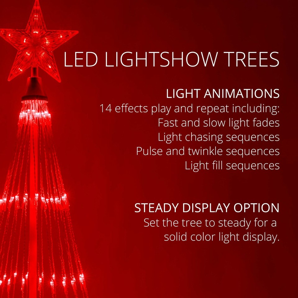 LED Light Show Christmas Tree Cone Outdoor Xmas Home Yard Decoration Multi Red eBay