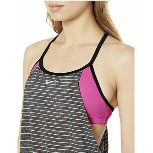 NIKE Layered Tankini Top & Black Bikini Bottom Swimsuit NEW Womens M NWT - Picture 1 of 13