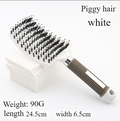 Curved Vented Boar Bristle Styling Hair Brush for Any Hair Type Men Women Gift - Picture 6 of 8