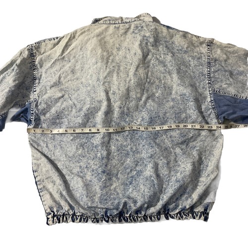 Vintage Bristol Bay Blue Denim Jacket Size Medium Acid Wash Quarter Zip - Picture 17 of 19