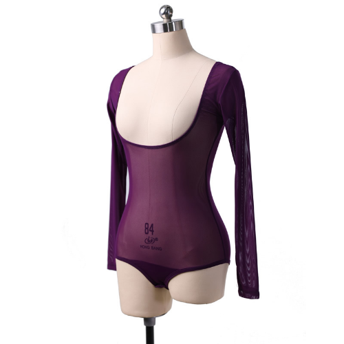 Camiseta abierta de malla de leotardo de una pieza accesorios de disfraz body camisa inferior - Imagen 15 de 45