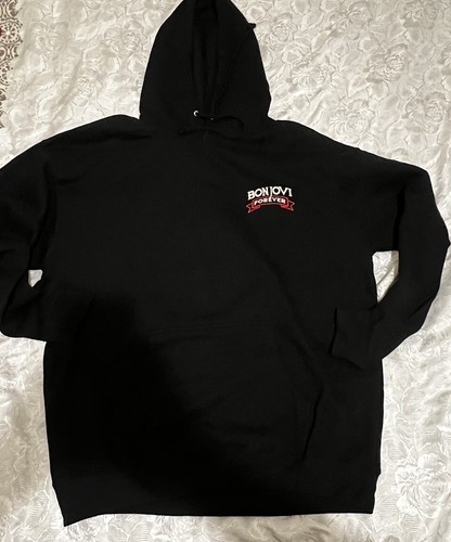 Bon Jovi Heart & Dagger Forever Embroidered Hoodie Offical XXL Jacket 2022 NEW - Foto 8 di 16