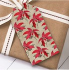 Rustic Red Flower Christmas Gift Tags (Present Favor Labels)