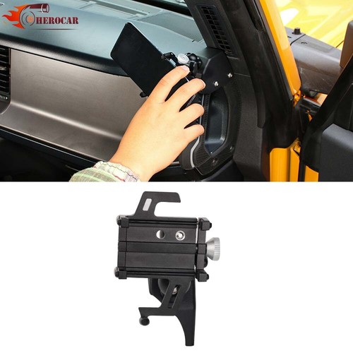 Black Right A Pillar Handle Phone Holder Inner Mount Bracket For Ford Bronco 21+ - Foto 2 di 12