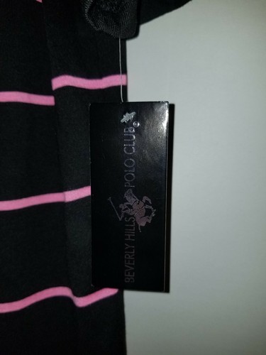 Boys Beverly Hills Polo Club pink/Black Striped Collared Shirt Youth 16/18. (16) - Picture 2 of 6