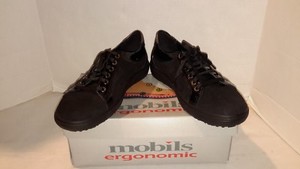 NEW-Mobils-ergonomic-LENZA-US-8-black-patent-leather-suede-bucksoft-NIB-228