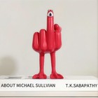 Funny Middle Finger Red Flamingo Decoration for Home,Quirky Desk Sculptur