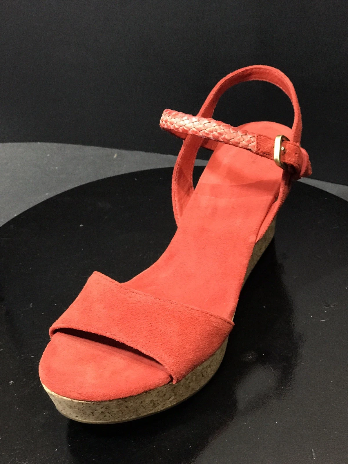 Sandali donna zeppa nuovi UGG Australia rosso scamosciato D Alessio taglia 11 M
