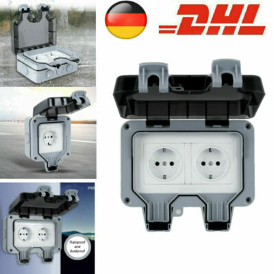 Wandsteckdose Outdoor Steckdose Gartensteckdose Außensteckdose Wasserdichte DHL