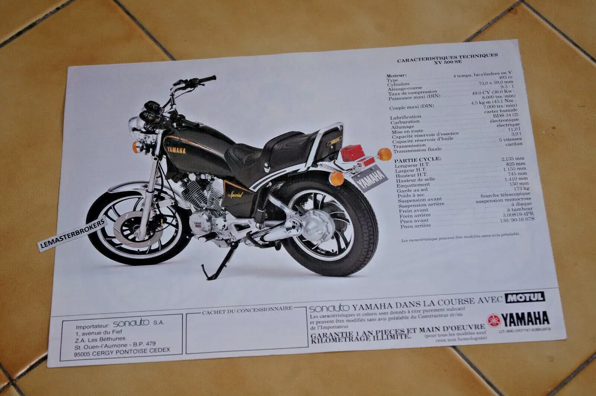 1983 Yamaha XV 500 SE Motorcycle Pub Catalog Brochure French