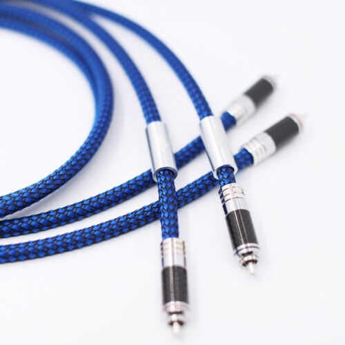 Paar Versilbert OCC Draht mit Rhodiniert RCA Adapter HIFI Audio RCA Cinch Kabel - Bild 5 von 8
