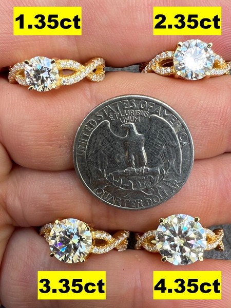 Alternate view of Moissanite Engagement Infinity Promise Ring 14k Gold Plated Real 925 Silver