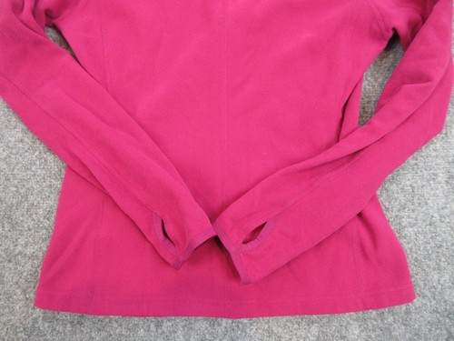 North Face Sweater Womens Small Pink Logo Outdoors Full Zip Fleece Hooded Ladies - Picture 11 of 13