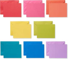 Single Panel Blank Cards with Envelopes, Rainbow Colors (200-Count)