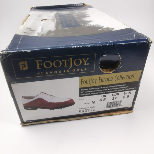 ~ FootJoy Europa Collection ~ Damen-Golfschuhe rot & weiß ~ UK-Größe 4,5 neu im Karton ~ - Bild 23 von 24