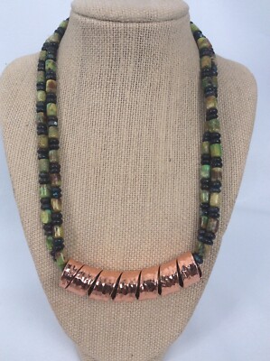 Beautiful  Jay King DTR mine find  Copper turquoise beads 2 Strands  Necklace