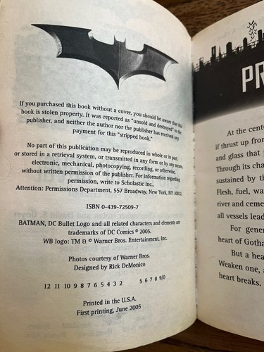 Batman Begins: The Junior Novel - Paperback By Lerangis, Peter - Scholastic - Picture 8 of 8