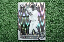 Ceddanne Rafaela 2022 Bowman Draft Chrome #BDC-104 Black & White RayWave