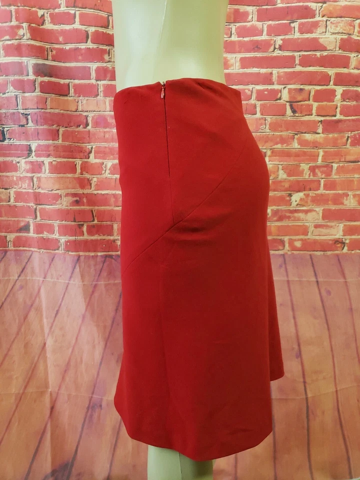 Chaiken Women Red polyester blend Lined Skirt Size 8 Side zipper (B2) - Image 3 of 4
