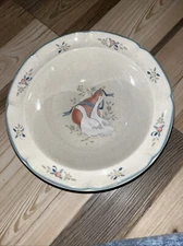 Marmalade Goose Pear Pattern Serving Bowl 9 3/8"Vtg International Stoneware