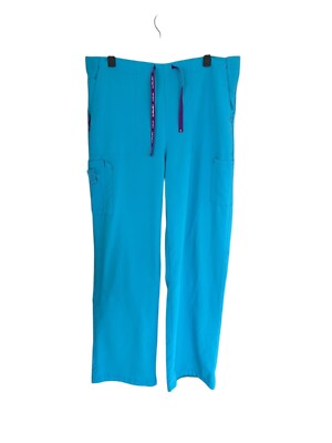 Carhartt Unisex Blue Cargo Pants Size L 100% Cotton Relaxed Fit Elastic Waist