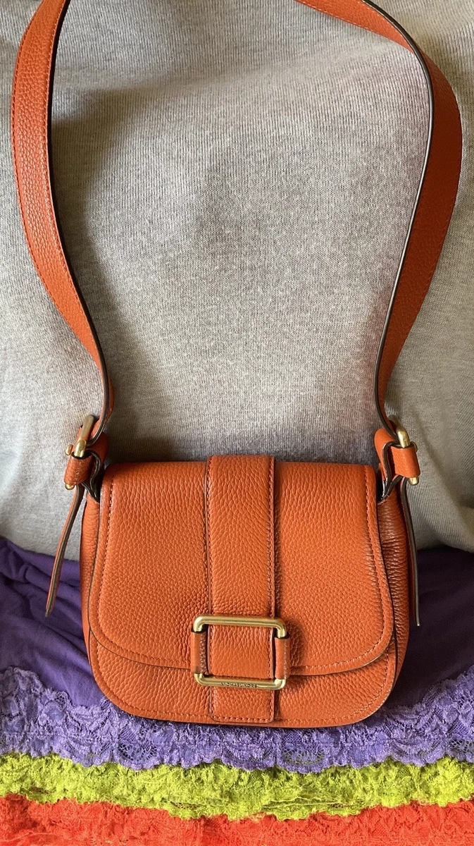 Buy the Michael by Michael Kors Orange Leather Crossbody Purse