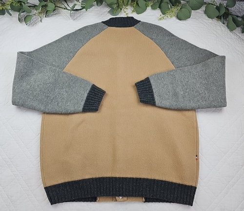 Lacoste Live Mens Wool Brown and Gray Snap Button Cardigan Size 6 - Picture 10 of 12