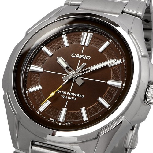 Casio MTP-RS100D-5AV Solar Analog Uhr mit braunem Zifferblatt, neu in Box - Bild 3 von 6